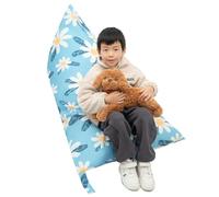 Kids Bean Bag Cover Only, Stuffed Animal Bean Bag Storage, Large Bean Bag Chair for Teens, 132cm * 79cm Beanbag Chair Cover Without Filling, Inflatable Soft Toy Storage, Chrysanthemum