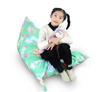 Kids Bean Bag Cover Only, Stuffed Animal Bean Bag Storage, Large Bean Bag Chair for Teens, 132cm * 79cm Beanbag Chair Cover Without Filling, Inflatable Soft Toy Storage, Cat