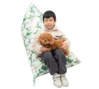 Kids Bean Bag Cover Only, Stuffed Animal Bean Bag Storage, Large Bean Bag Chair for Teens, 132cm * 79cm Beanbag Chair Cover Without Filling, Inflatable Soft Toy Storage, Gardenia