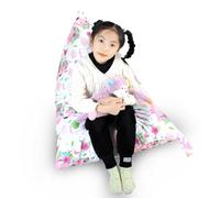 Kids Bean Bag Cover Only, Stuffed Animal Bean Bag Storage, Large Bean Bag Chair for Teens, 132cm * 79cm Beanbag Chair Cover Without Filling, Inflatable Soft Toy Storage, Flamingo