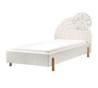 Kids Bed Boucle ANET 90 x 200 cm (EU Single) Off-White
