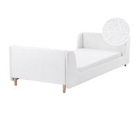 Kids Bed Boucle LAYE 90 x 200 cm (EU Single) Off-White