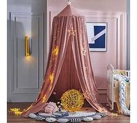 Kids Bed Canopy for Bedroom,Children Bed Canopy Round Dome Mosquito Net,Reading Room Decorations,Nursery Room Decorations,Kids Princess Play Tents,Hanging Blocking Light Canopy for Baby Color D