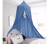 Kids Bed Canopy Girls Canopy for Crib Canopy Nursery Canopy Hanging Canopy Blocking Light Canopy Reading Canopy (Fog Blue)