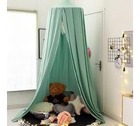 Kids Bed Canopy Round Dome 270cm Canopy for Princess Girls Mosquito Net for Children's Bedroom Nursery Room Decoration Baby Crib(Green)