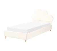 Kids Bed Cloud Velvet BELLEVUE 90 x 200 cm (EU Single) Light Beige