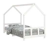 Kids Bed Frame Bedstead Wooden Base White 90x190 cm Solid Wood Pine vidaXL
