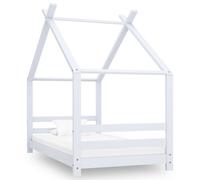 Vidaxl Kids Bed Frame White Solid Pine Wood 80X160 Cm