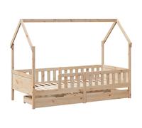 Kids Bed Frame with Drawers Bed Base Children's Bed Solid Wood Pine vidaXL