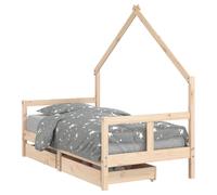 Kids Bed Frame with Drawers Bed Base Children's Bed Solid Wood Pine vidaXL
