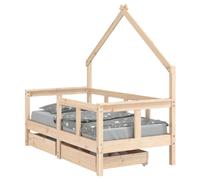 Kids Bed Frame with Drawers Bed Base Children's Bed Solid Wood Pine vidaXL