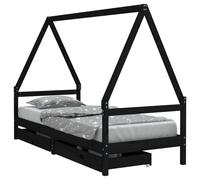 Kids Bed Frame with Drawers Bed Base Children's Bed Solid Wood Pine vidaXL