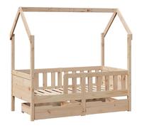 Kids Bed Frame with Drawers Bed Base Children's Bed Solid Wood Pine vidaXL
