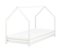 Beliani Wooden Kids House Bed Eu Single Size White Appy, White