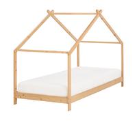 Kids Bed House Pine Wood ORLU 90 x 200 cm (EU Single) Light Brown