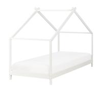 Kids Bed House Pine Wood ORLU 90 x 200 cm (EU Single) White