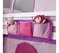 Kids Bed Tidy Pocket Organiser - 3 Pocket Storage for Cabin Bed & Bunk Bed | Pink NW Design | Noa and Nani