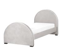 Kids Bed Velvet NOZAY 90 x 200 cm (EU Single) Light Grey