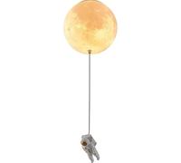 Kids Bedroom Chandelier Ceiling Light Fixture White Milk Ball 3D Printing Moon Planet Astronaut Ceiling Light for Boys Room Children Hanging Light for Nursery Girls Room Bathroom/B Style/25C