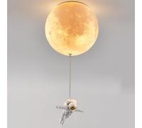 Kids Bedroom Chandelier Ceiling Light Fixture White Milk Ball 3D Printing Moon Planet Astronaut Ceiling Light for Boys Room Children Hanging Light for Nursery Girls Room Bathroom/B Style/25C