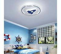 Kids Bedroom LED Ceiling Light Boys Room Cartoon Blue Rocket Space Airplane Theme Flush Mount Light Fixture Close to Ceiling Lamp for Kids Boy’s Bedroom Children Room (Stepless Dimming) 0(Stepless D