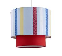 Kids Bedroom or Nursey Lightshade, Fun Easy Fit Pendant Shade, Blue Red Car Tracks Design, 25cm Diameter