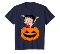 Kids Betty Boop in Evil Pumpkin Halloween Kids T-Shirt