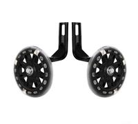 Kids Bicycle Training Wheels with Multicolored LED Lights| Anti-Wear Solid PU Silent Auxiliary Wheels for 14 16 20 Inch Single Speed Bikes| Black(12 inch)
