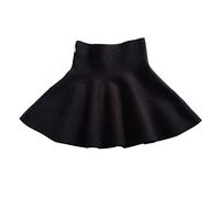 Kids Big Little Girls' High Waist Knitted Flared Pleated A Line Skirt Casual Solid Above Knee Skirt for Toddler Children Skirt 6 Black