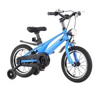 Kids Bike 14/16", Children Bicycle with Double Brakes,Training Wheels,LED Lights,Bike for Boys Girls Aged 3-9 Years Old,Blue,14in