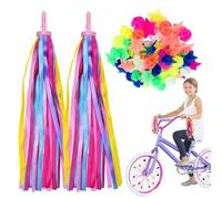 Kids Bike Accessories Set, Bike Tassels + 36Pcs Spoke Beads for Kids Girls, Rainbow Bike Accessories Colorful Tassel Ribbons Bicycle Clip Beads Kids Bike Accessories for Micro Scooter Tricycle
