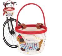 Kids Bike Basket, Cotton Rope Dachshund Bag, Strong Handlebar Design, Cycling Accessory Gear, Lightweight Portable Stylish Choice, Suitable for Girl Boy Grocery Mountain Cycling Beach Outdoor Indoor