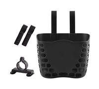 Kids Bike Basket Cute Hollowed Kid's Bicycle Front Handlebar Plastic Basket Kids Bicycle Basket for Girls & Boys Bike, 19x13x14.5cm 1PC Black Kids Bike Basket Bicycle Handlebar Basket Bike Accessories