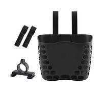 Kids Bike Basket Cute Hollowed Kid's Bicycle Front Handlebar Plastic Basket Kids Bicycle for Girls & Boys Bike, 19x13x14.5cm 1PC Black handlebar accessories for girls