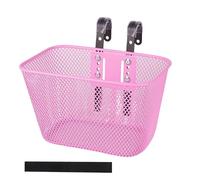 Kids Bike Basket - Rust Proof Metal Front Storage | Universal Fit Bicycle Cargo Carrier | 19cm Width + Coated Steel Wire | High Strength Alloy Hardware | For Park Rides & Commuting