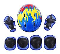 Kids Bike Helmet Protective Set with Knee Pads and Elbow Pads Roller Skating Skate Protective Gear Set for Rollerblade Skateboards Bicycle (Blue)