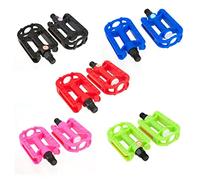 Kids Bike Pedals 1/2" Pair Blue Black Green Red Pink Girls Boys Bicycles (Red)
