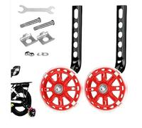 Kids Bike Stabilisers, Bike Stabilizers Support Wheel Mute Flash, Bicycle Training Wheels for Children's Bikes, Adjustable Support Wheels Compatible with 12/14/16/18/20 Inch Bikes (1 Pair) (Red)