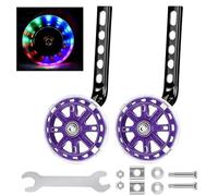 Kids Bike Stabilisers for Childs, Bicycle Training Flash Wheels for Kids Compatible with 12 14 16 18 20 Inch Kids' Variable Bicycles & Single-Speed Bikes.(Purple)