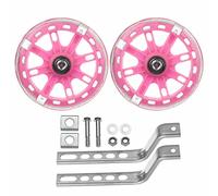 Kids Bike Stabilisers for Childs Bike,Bicycle Training Wheels Mute Flash Wheels with Adjustable Bicycle Stabiliser Mounted Kit for 12 14 16 18 20 Inch,Balance Auxiliary Wheel(Pink, 1 Pair)