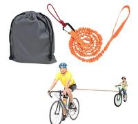 Kids Bike Tow Rope - Mountain Bike Towing Strap for Children, Elastic Stretch Cord for Pulling Kids' Bikes, Durable & Safe Bicycle Attachment for Family Trail Rides (Orange)
