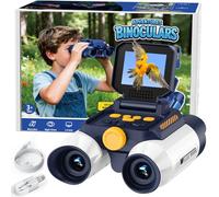 Kids Binoculars with Night Vision, 10x Optical Magnification Digital Binocular with 2.4" HD Screen & 20 Games, STEM Outdoor Exploration Camping Toys Gifts for Boys Girls Age 7-12+ (White&Purple)
