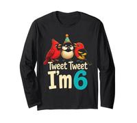 Kids Bird Watching Tweet Tweet I'm 6 Long Sleeve T-Shirt