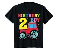 Kids Birthday Boy 2 Little Kids Farmer Farm Tractor 2nd Birthday T-Shirt
