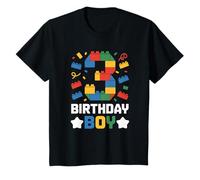 Kids Birthday Boy Building Blocks Brick Theme Party 3rd Birthday T-Shirt