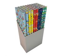 Kids Birthday Gift Wrap 3m x 70cm, 55gsm, 5 Assorted Colourful Design Paper