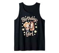 Kids Birthday Girl Horse Birthday Princess Its My Birthday Tank Top