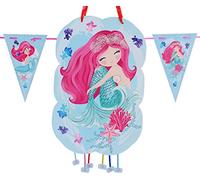 Kids Birthday Mermaid Girls Pinata Perfect for Filling Candy Toys Decoration Flag Garland 2m (Sirena)