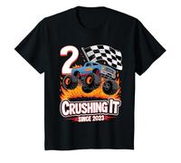 Kids Birthday Monster Truck 2 year Old Boys 2nd Party Born 2023 T-Shirt