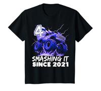 Kids Birthday Monster Truck 4 Years Old Boys 4th Party Born 2021 T-Shirt